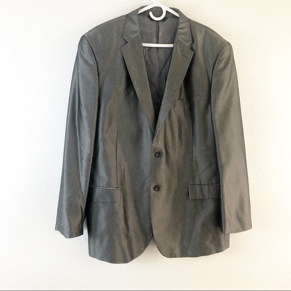 Caravelli Suit Jacket Two Buttons metallic Gray Size 46R